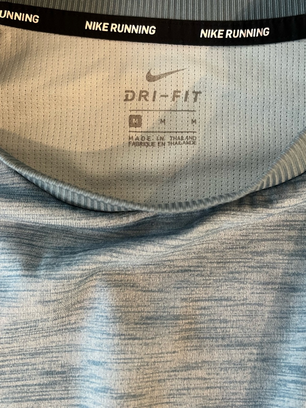 Nike Dri-FIT Running Long Sleeve Crew Neck Shirt Light Heather Green-Blue EUC - Picture 4 of 12